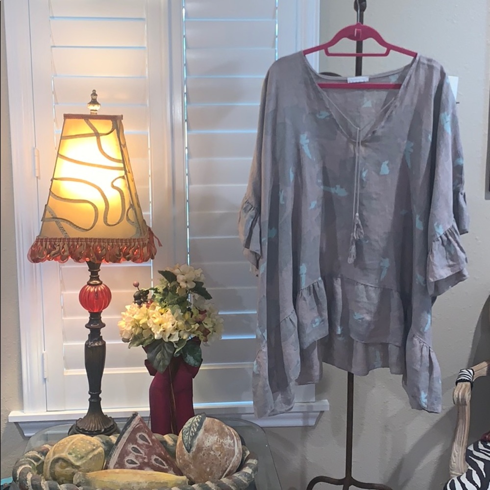 Italian Oversized floral high-low Tunic